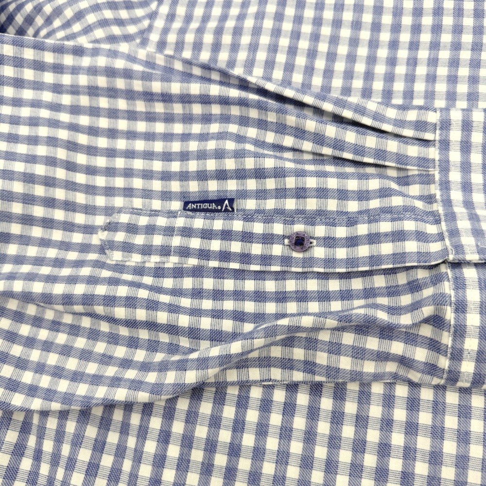 Dayton Flyers Antigua Shirt Men XL Blue Gingham Logo NCAA College Gameday - Picture 5 of 10